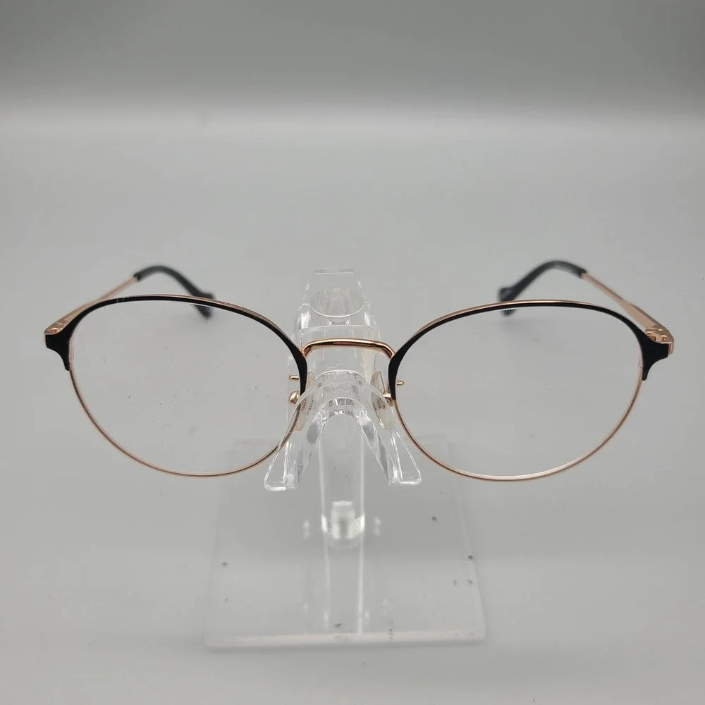 Anna Sui AS314-1A 001 Rose Gold Black Round Heart Detail Eyeglasses 52-19-140